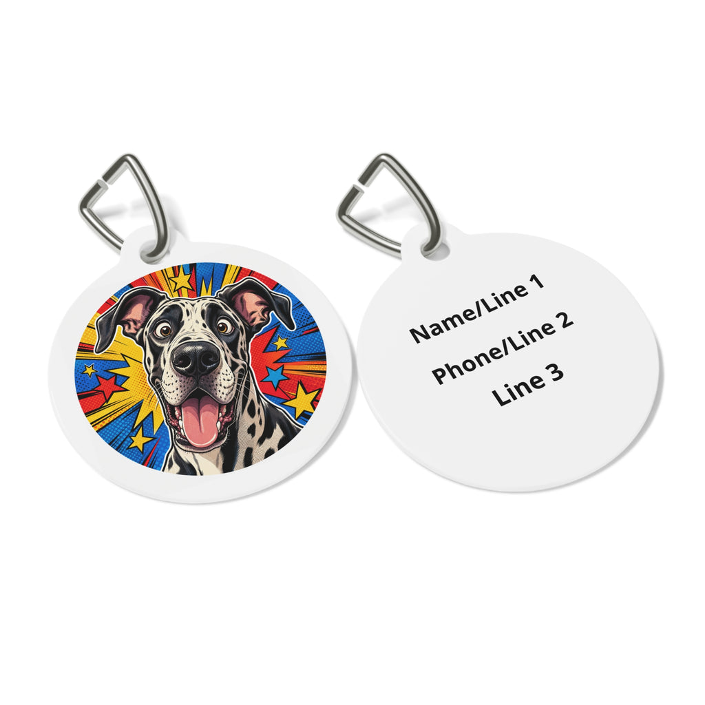 Great Dane Gentle Pastel Bloom Personalized Dog ID Tag