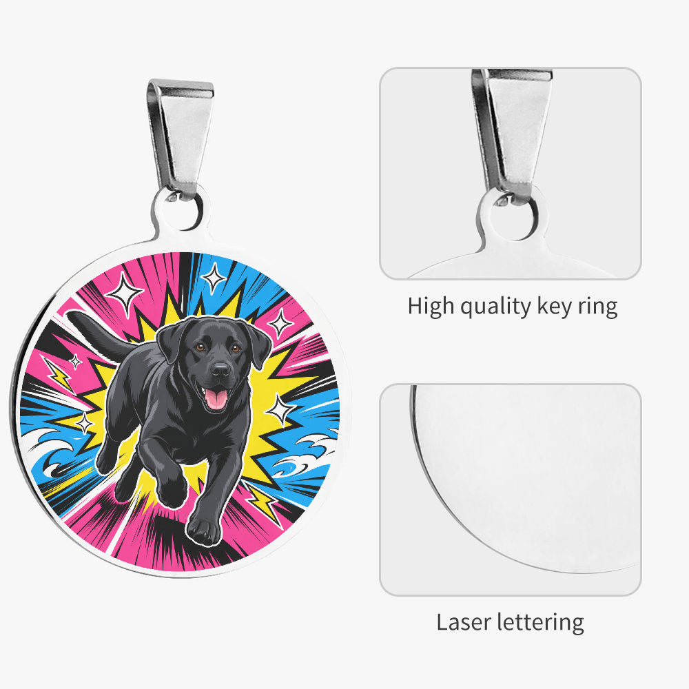 Labrador Retriever Comic Action Runner personalized dog ID tag product detail