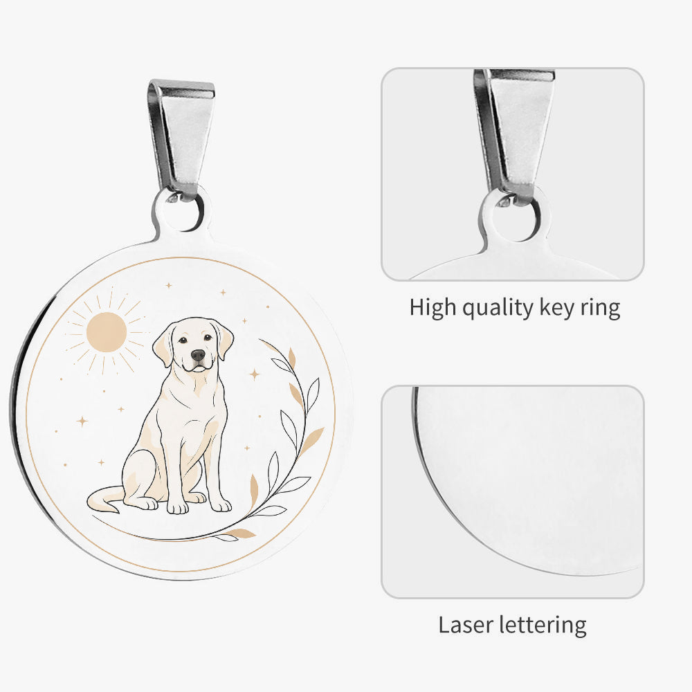 Labrador Retriever Minimal Sunny Botanical personalized dog ID tag product detail
