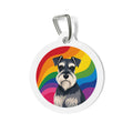 Miniature Schnauzer Rainbow Personalized Dog ID Tag