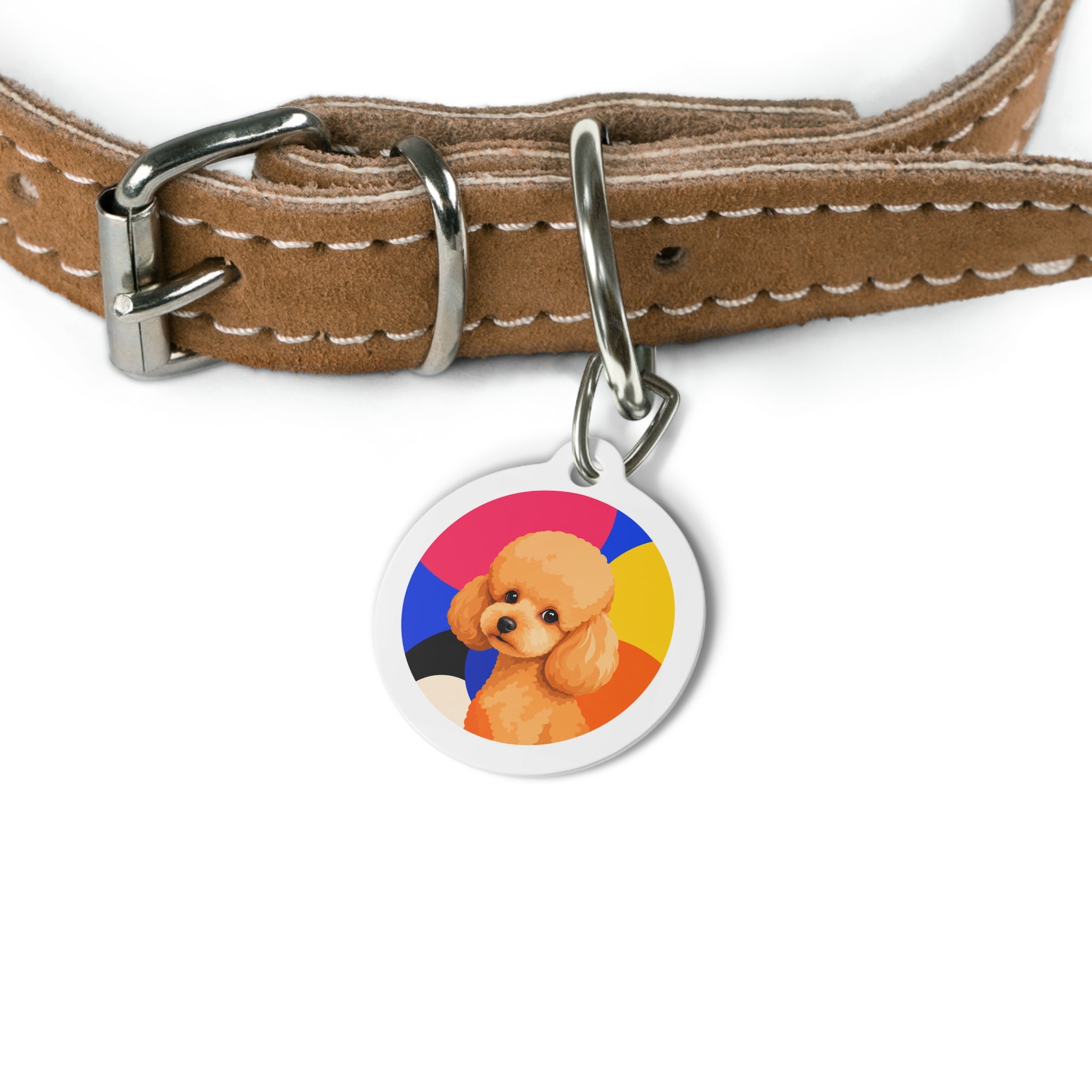 Toy Poodle Primary Color Pop Apricot Personalized Dog ID Tag