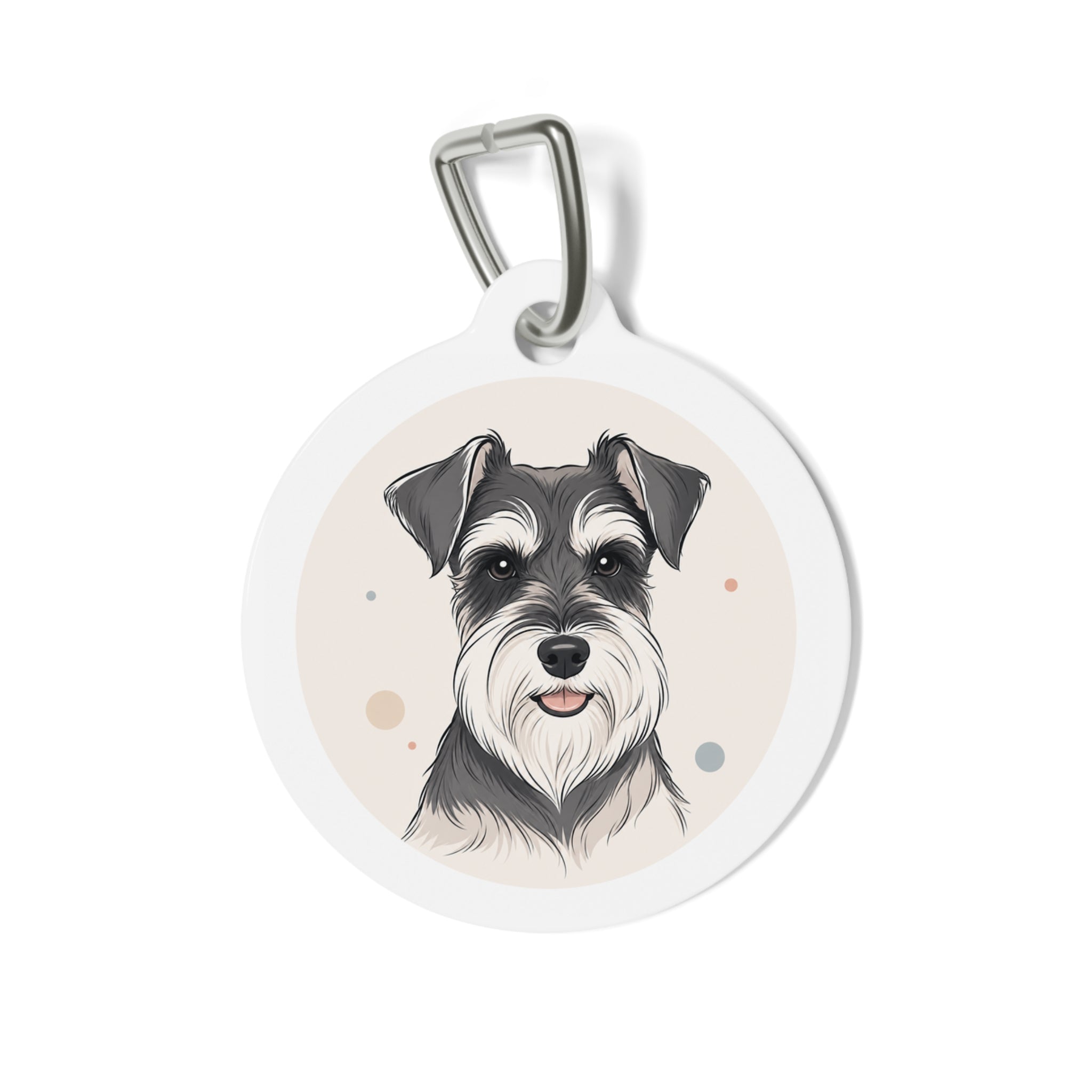 Miniature Schnauzer Whimsical Playful Portrait Personalized Dog ID Tag