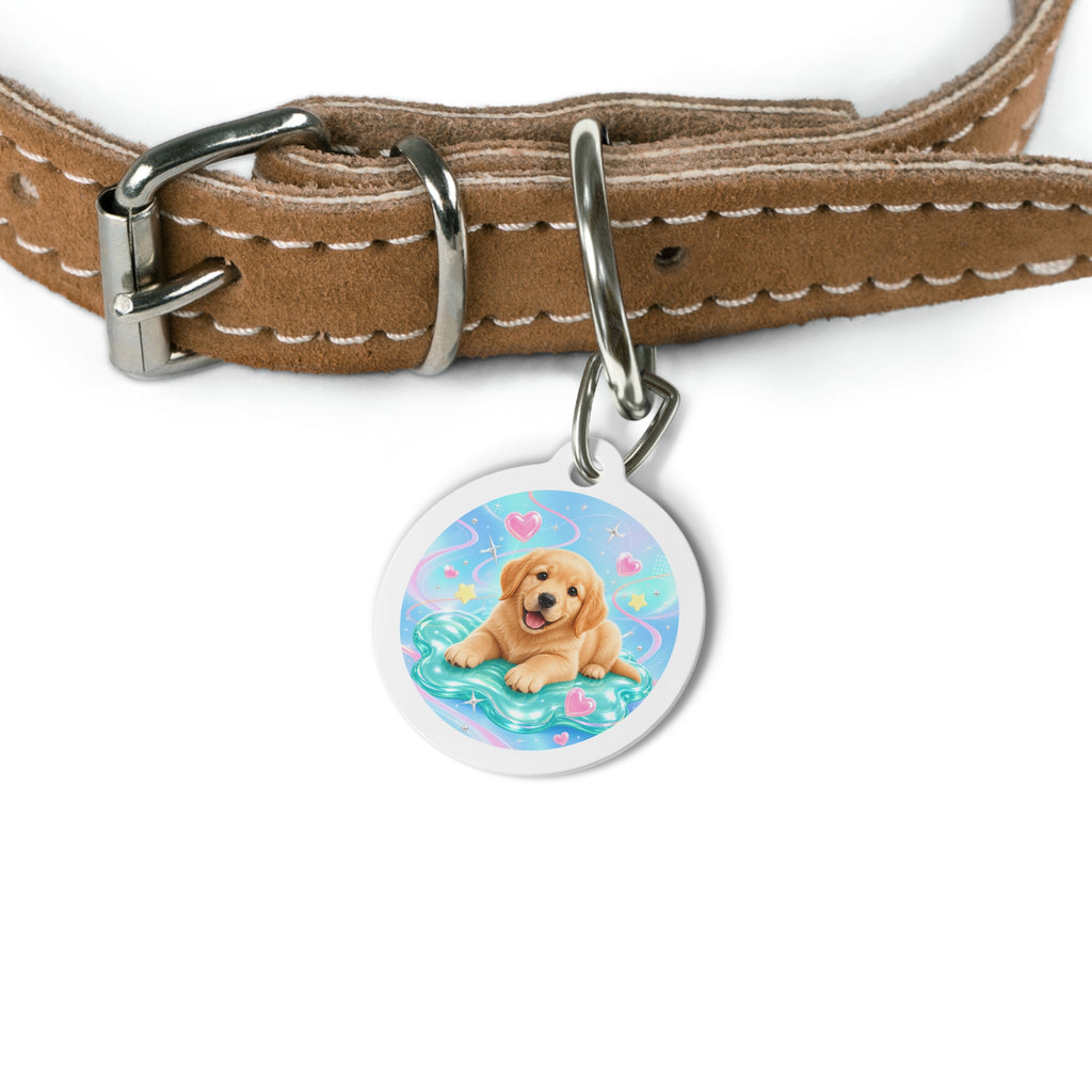 金毛犬池畔小狗个性化狗牌