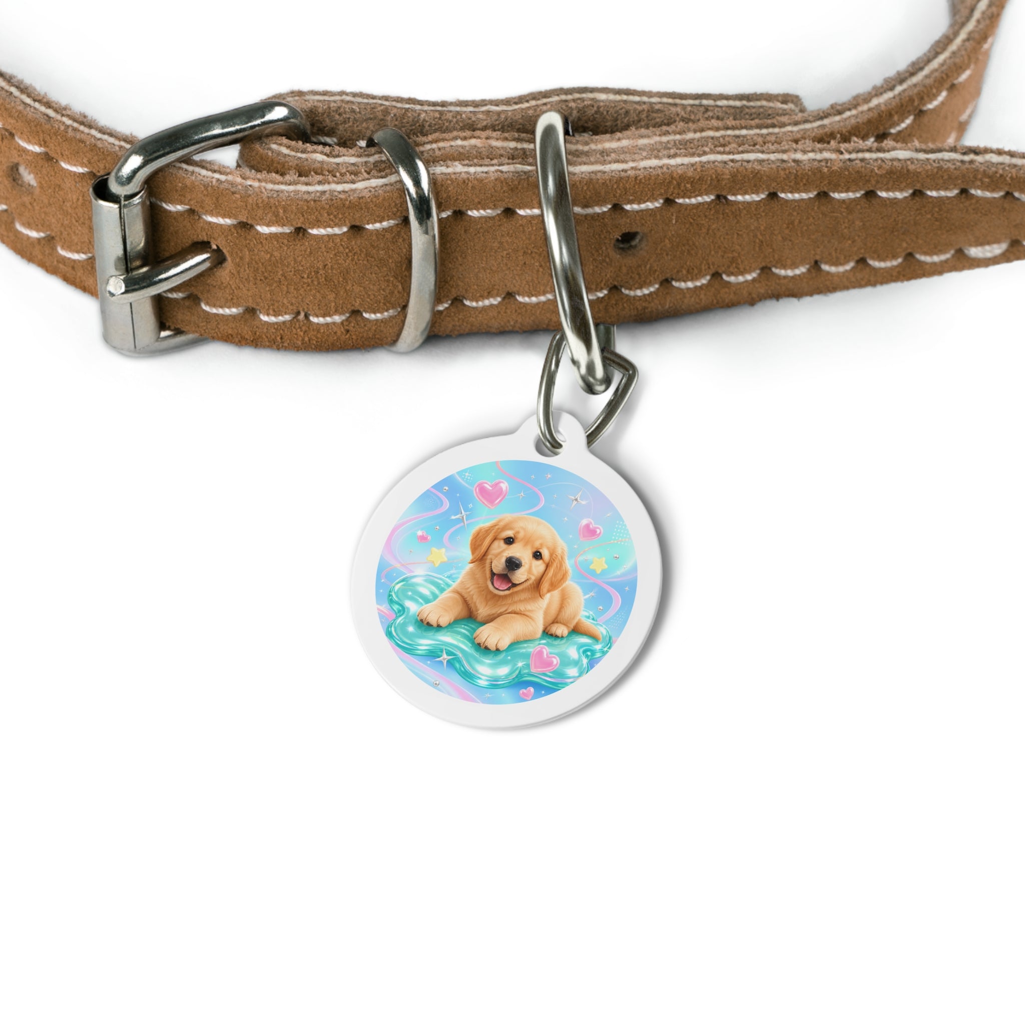 金毛犬池畔小狗个性化狗牌