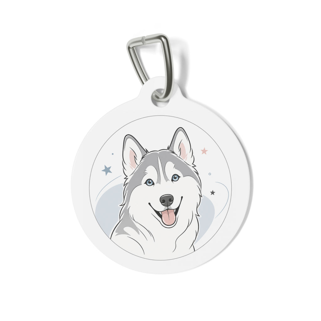 Siberian Husky Happy Sky Cartoon Personalized Dog ID Tag