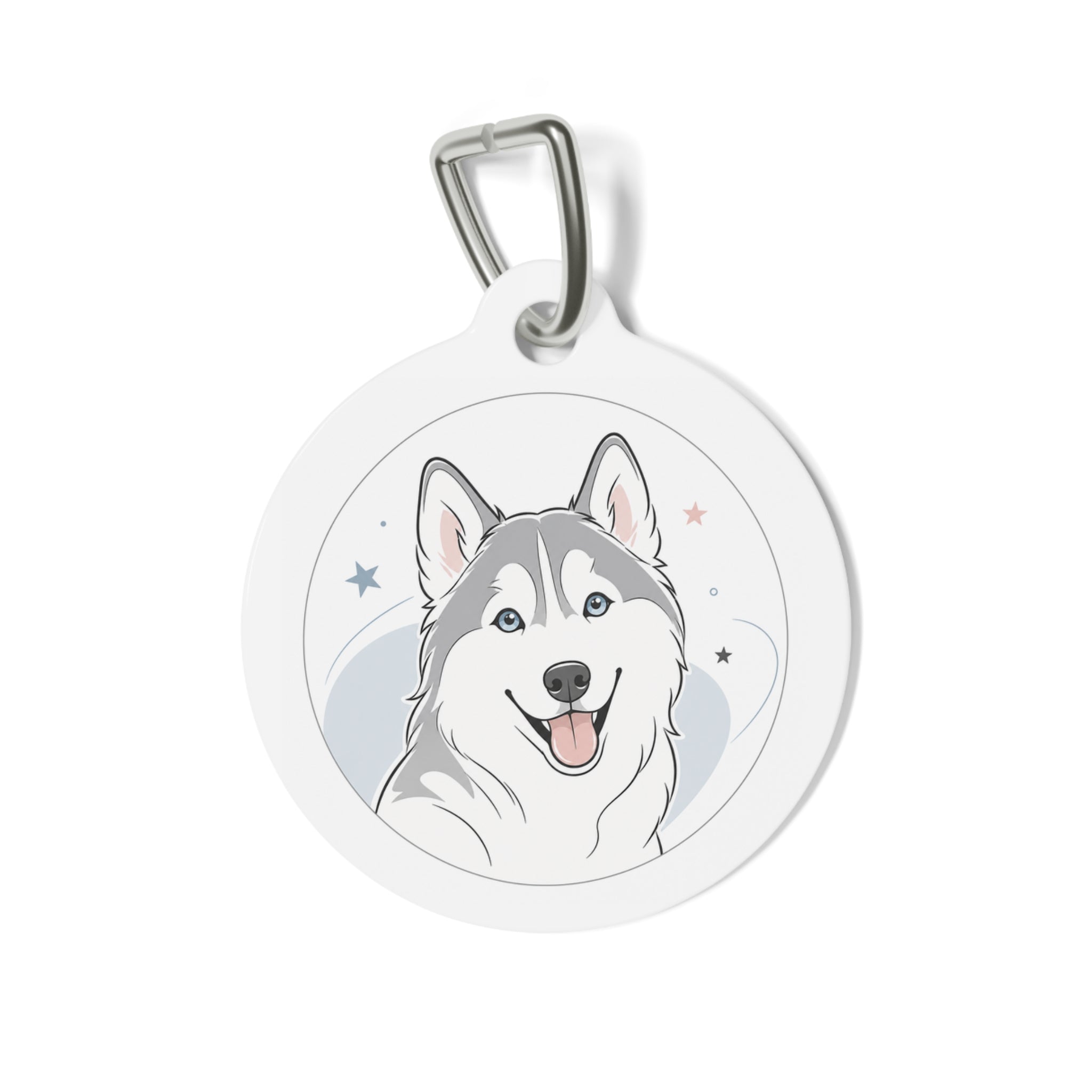 Siberian Husky Happy Sky Cartoon Personalized Dog ID Tag