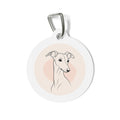 Whippet Clean Line Portrait Personalized Dog ID Tag