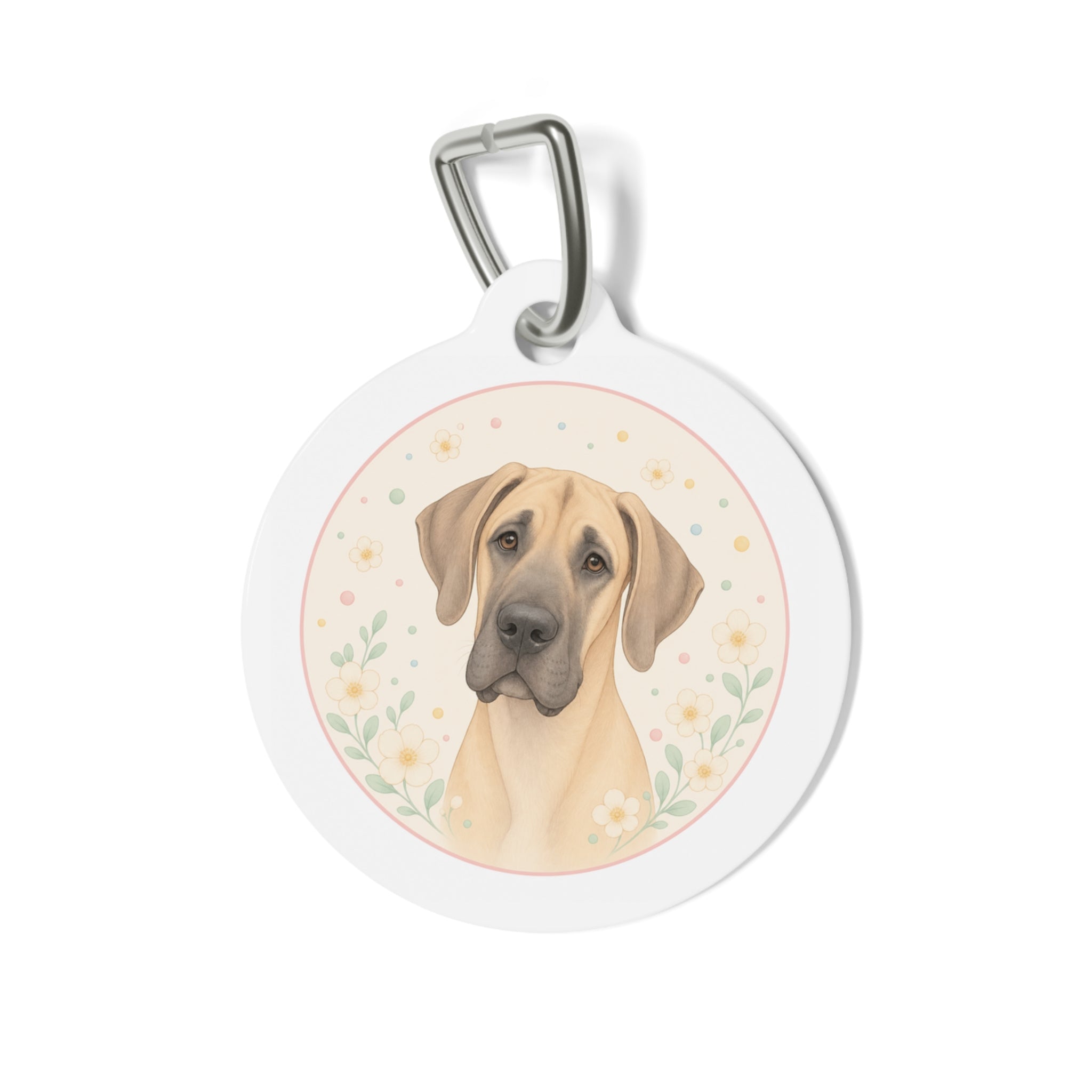 Great Dane Elegant Garden Illustration Personalized Dog ID Tag