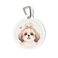 Shih Tzu Minimal Heart Portrait Personalized Dog ID Tag