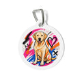Labrador Retriever Graffiti Heart Personalized Dog ID Tag