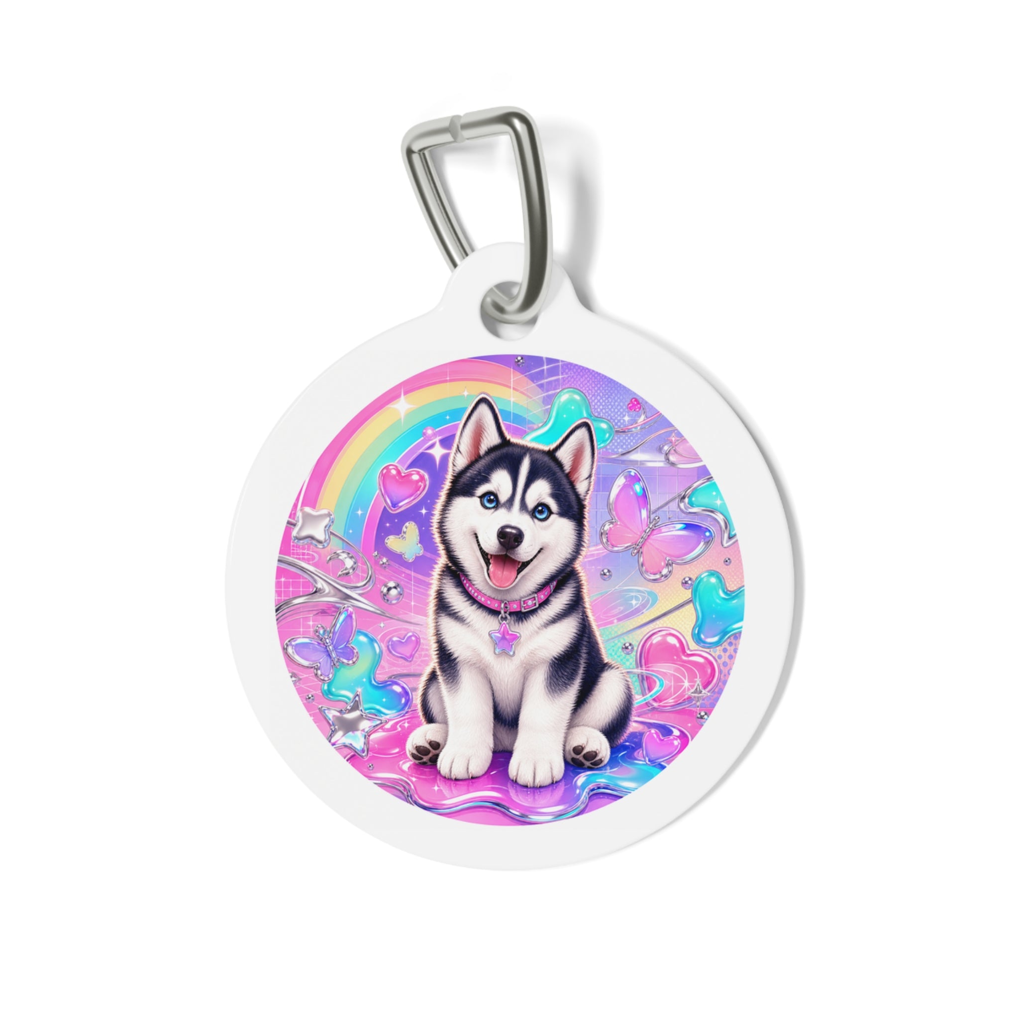 Siberian Husky Candy Dream Personalized Dog ID Tag