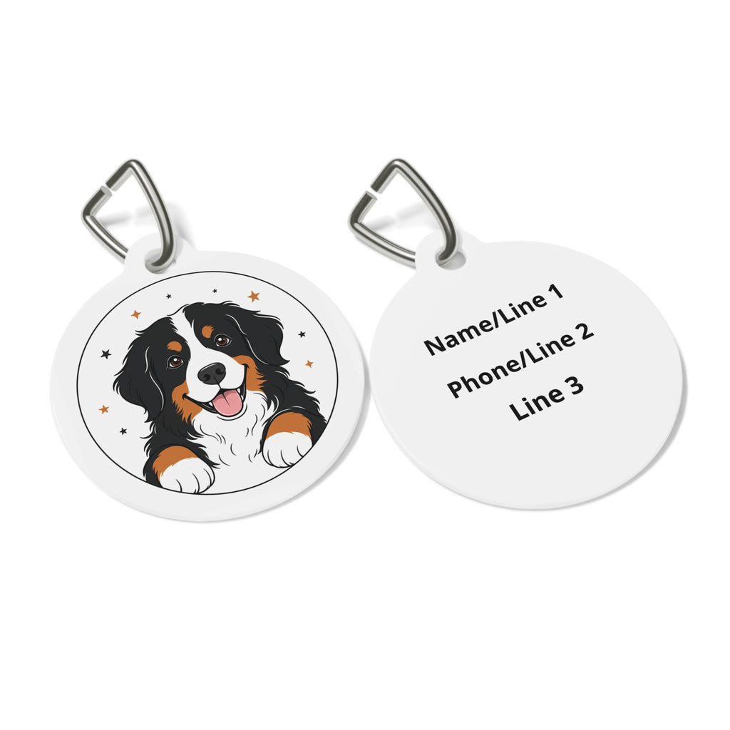 Chapa de identificación personalizada para perro Boyero de Berna con pinceladas delicadas