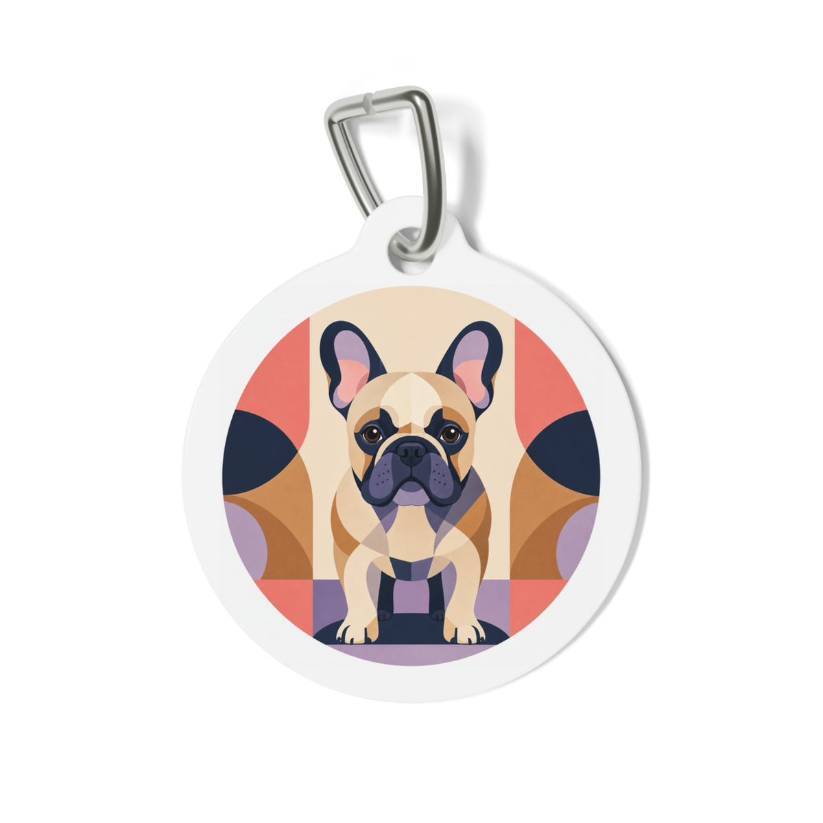French Bulldog Charming Modern Geometric Personalized Dog ID Tag