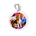 Beagle Abstract Colorblock Personalized Dog ID Tag