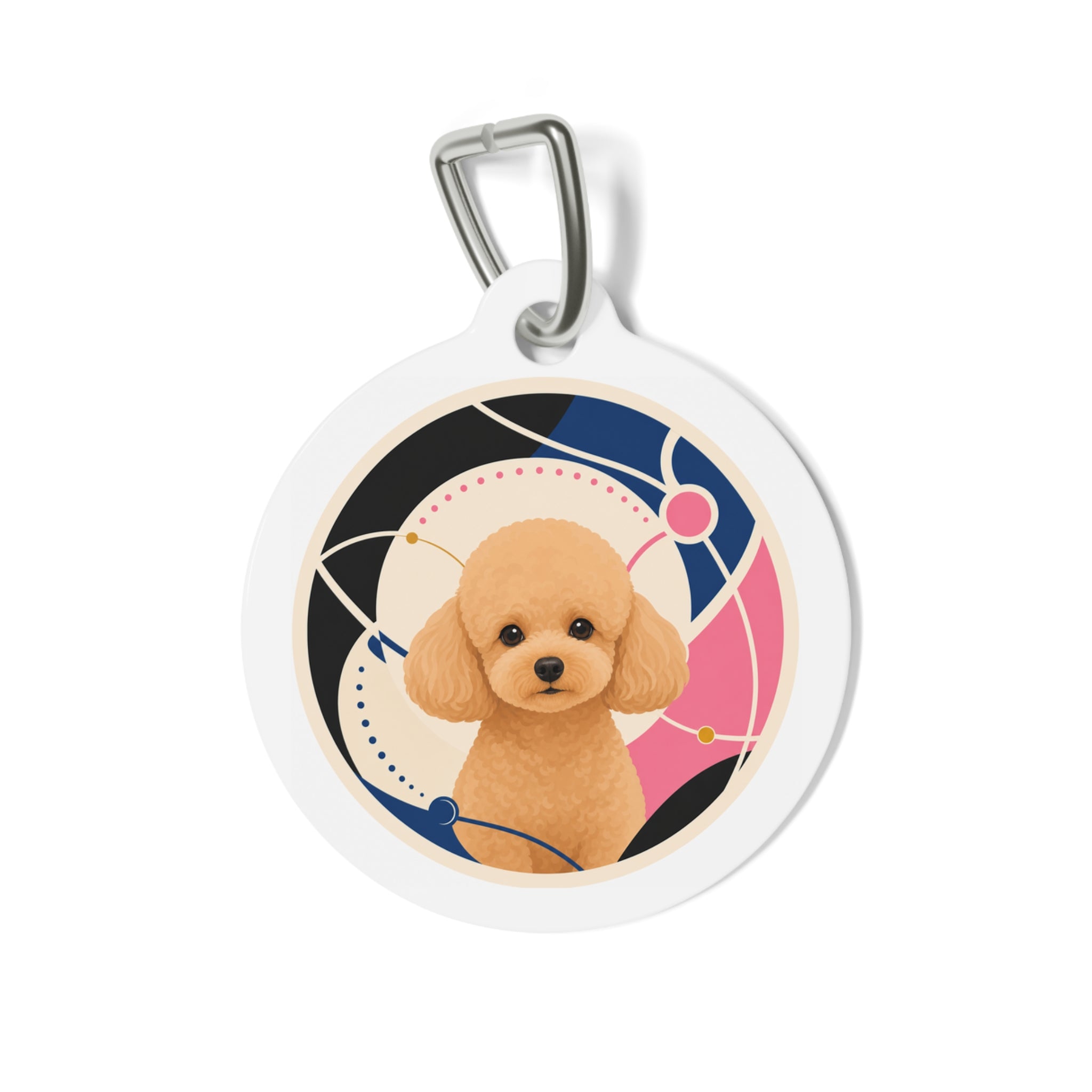 Toy Poodle Atomic Orbit Apricot Personalized Dog ID Tag