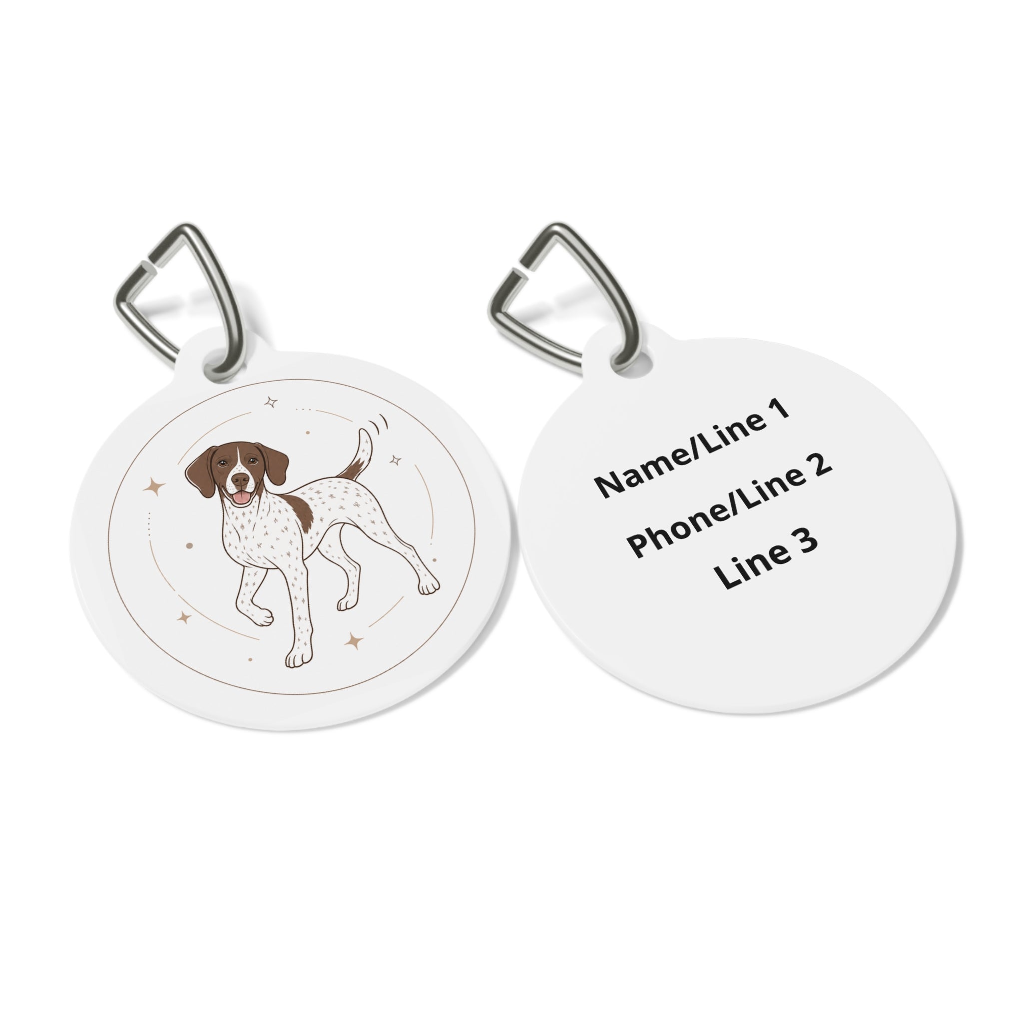 German Shorthaired Pointer Elegant Line Art Personalized Dog ID Tag