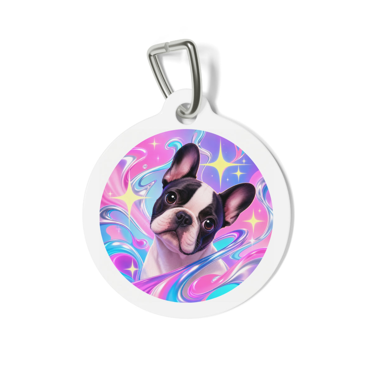 French Bulldog Charming Cosmic Personalized Dog ID Tag