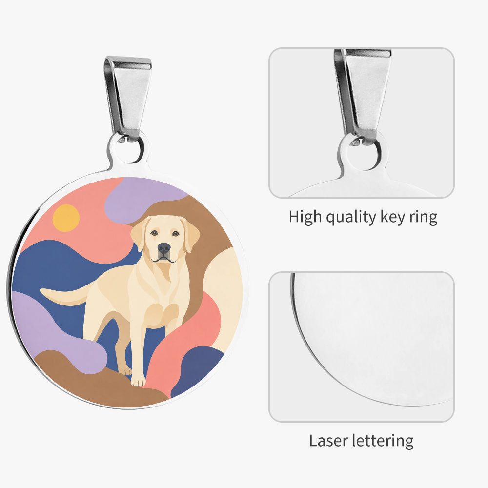 Labrador Retriever Retro Abstract Full-Body personalized dog ID tag product detail
