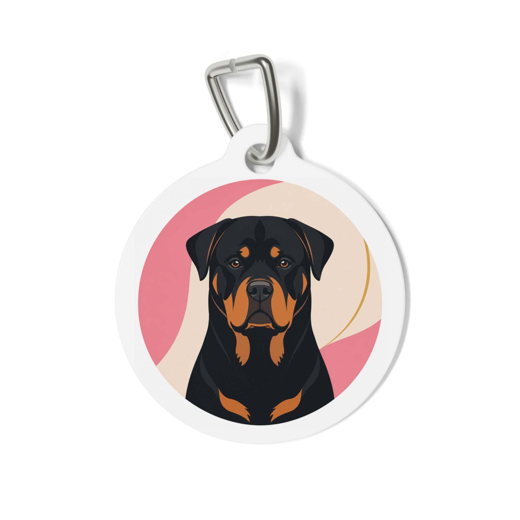 Rottweiler Modern Blush Portrait Personalized Dog ID Tag