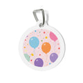 Placa de identificación personalizada para perro con cielo de globos de acuarela de ensueño