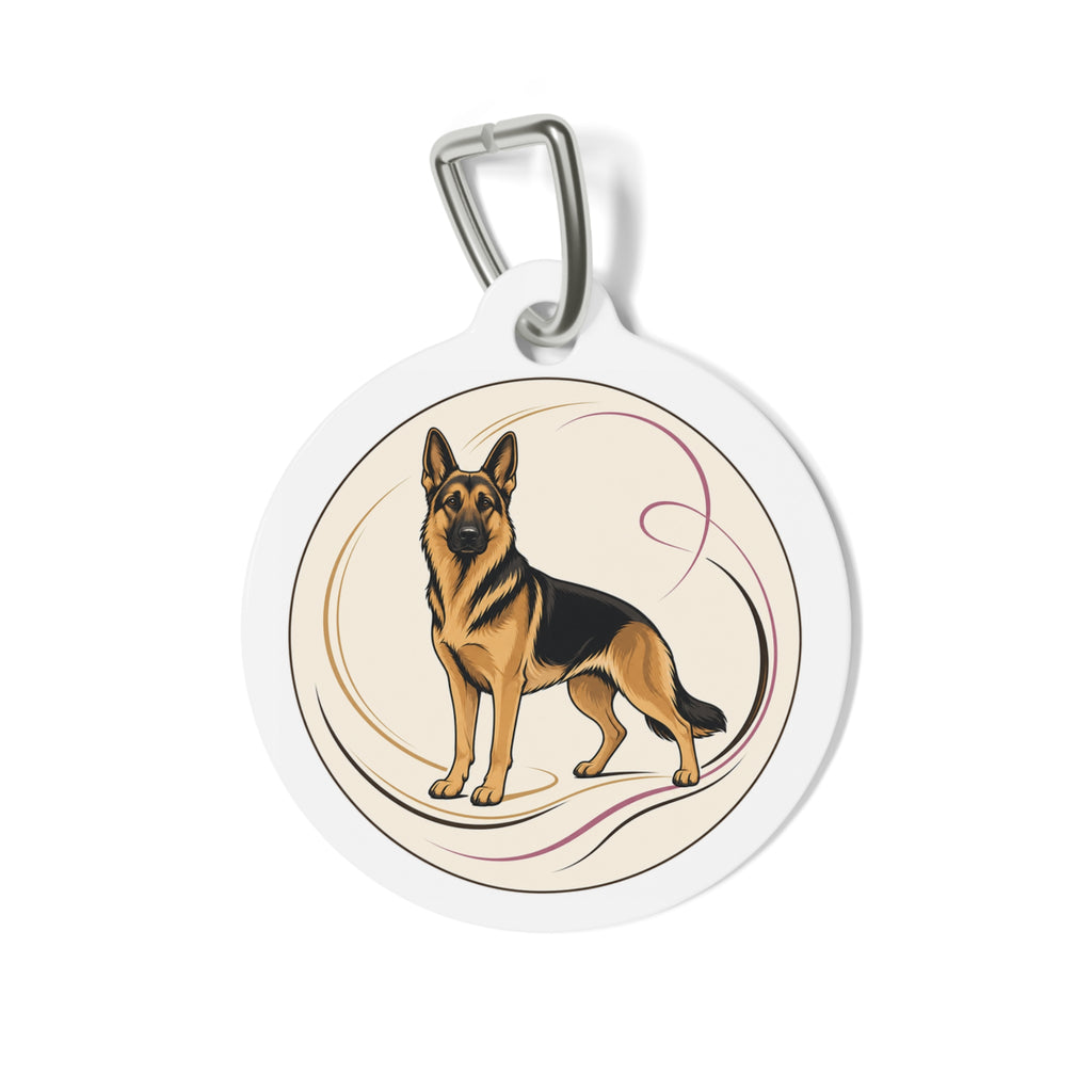 German Shepherd Elegant Contour Personalized Dog ID Tag
