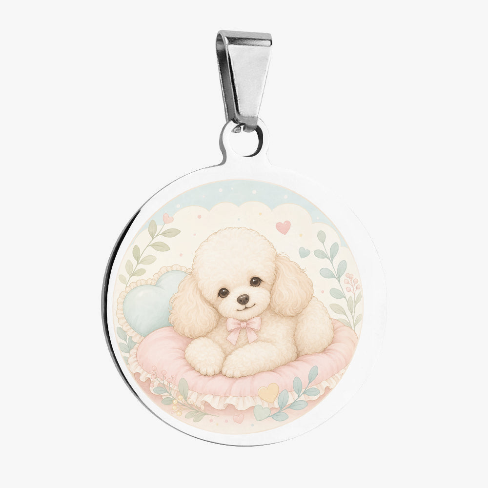 Poodle Soft Pastel Puppy Personalized Dog ID Tag