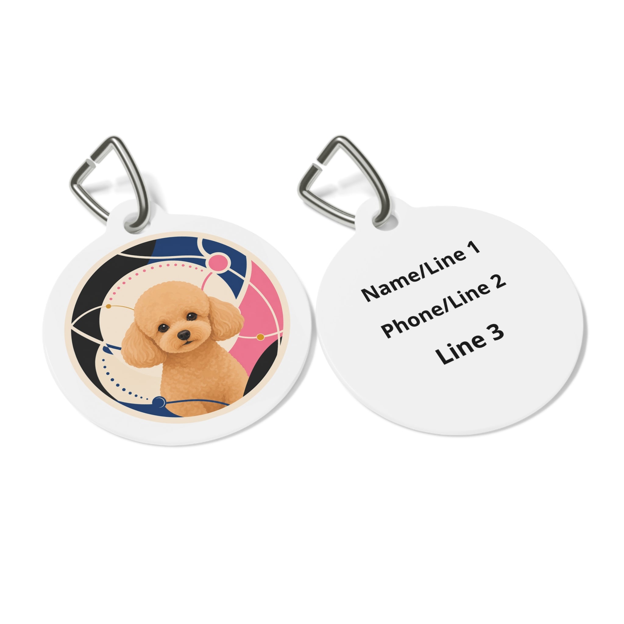 Toy Poodle Atomic Orbit Apricot Personalized Dog ID Tag