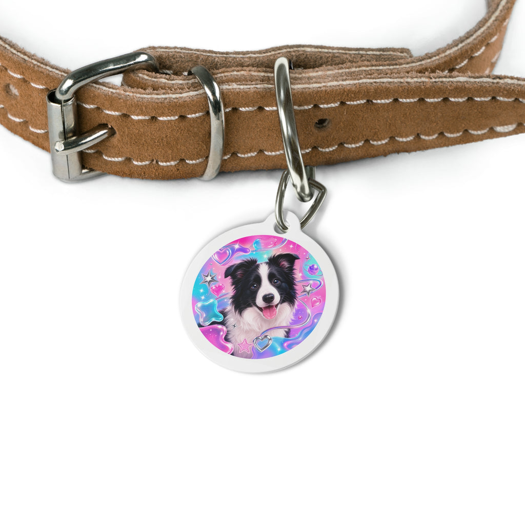 Border Collie Kawaii Candy Galaxy Personalized Dog ID Tag