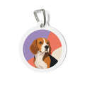 Beagle Modern Geometric Personalized Dog ID Tag