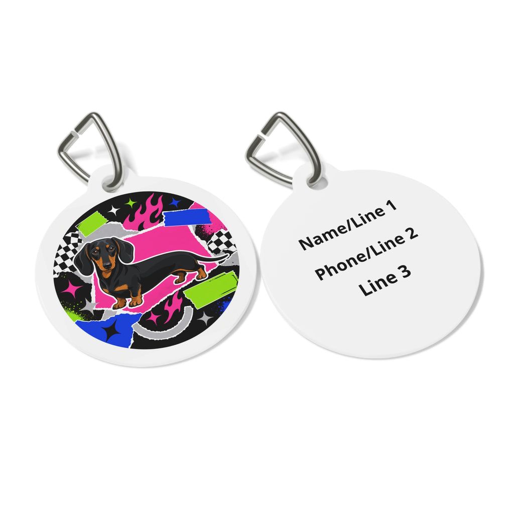 Dachshund Charming Playful Portrait Personalized Dog ID Tag
