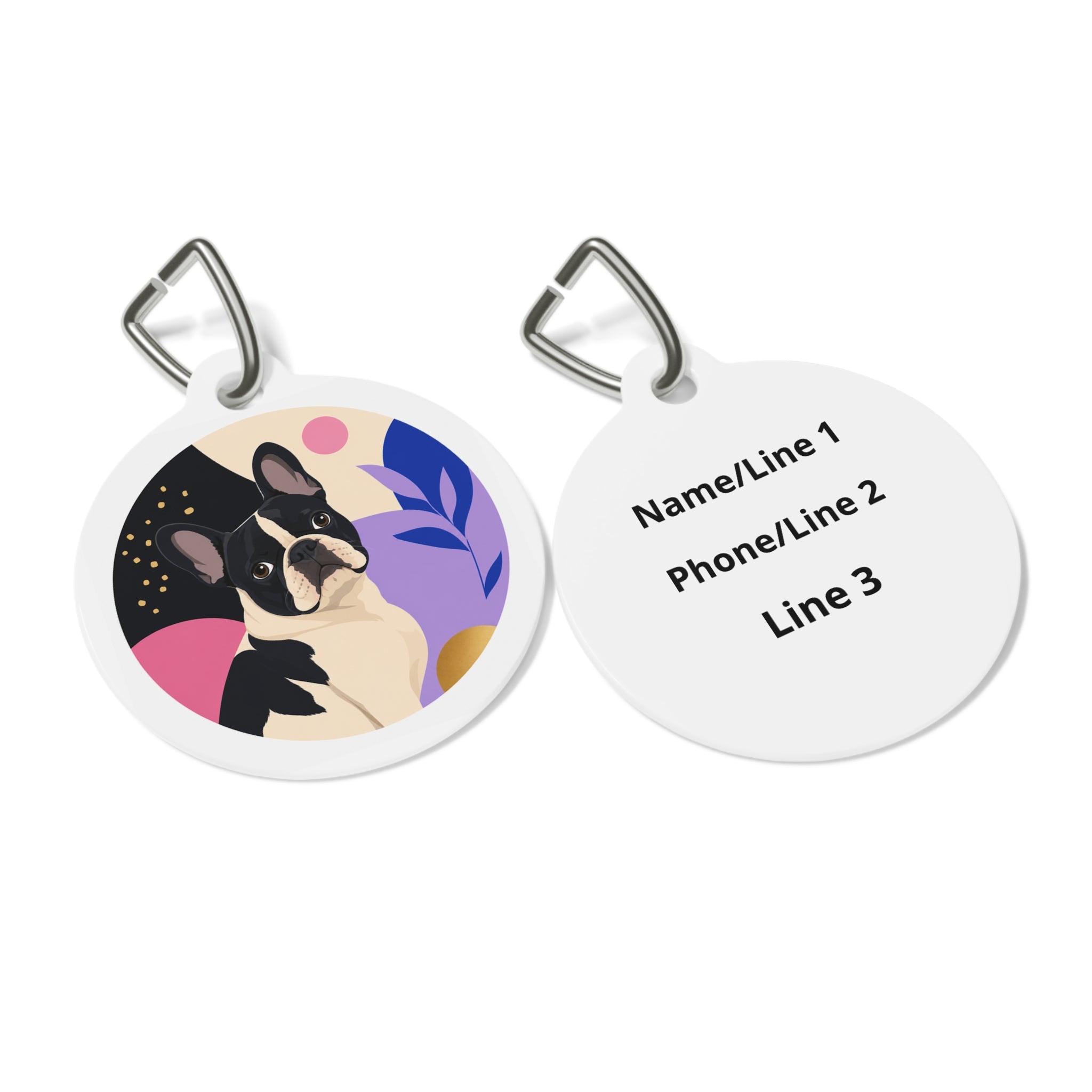 French Bulldog Sweet Vibrant Color Personalized Dog ID Tag