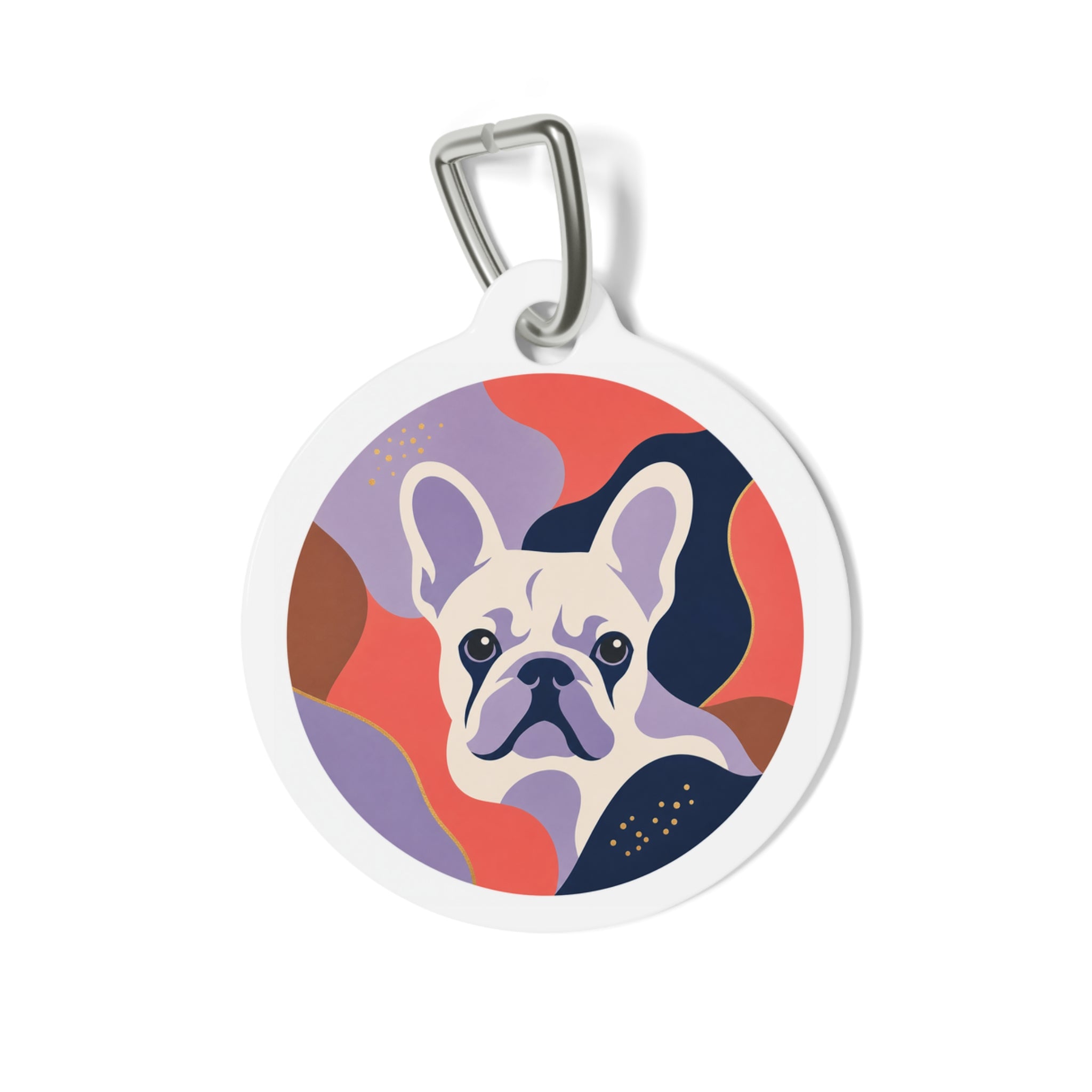 French Bulldog Bright Vibrant Color Personalized Dog ID Tag