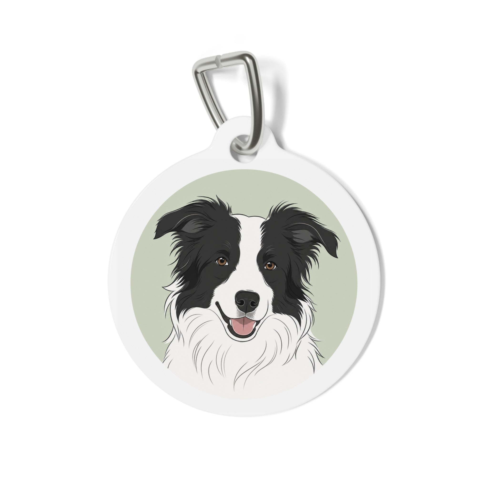 Border Collie Sage Classic Portrait Personalized Dog ID Tag