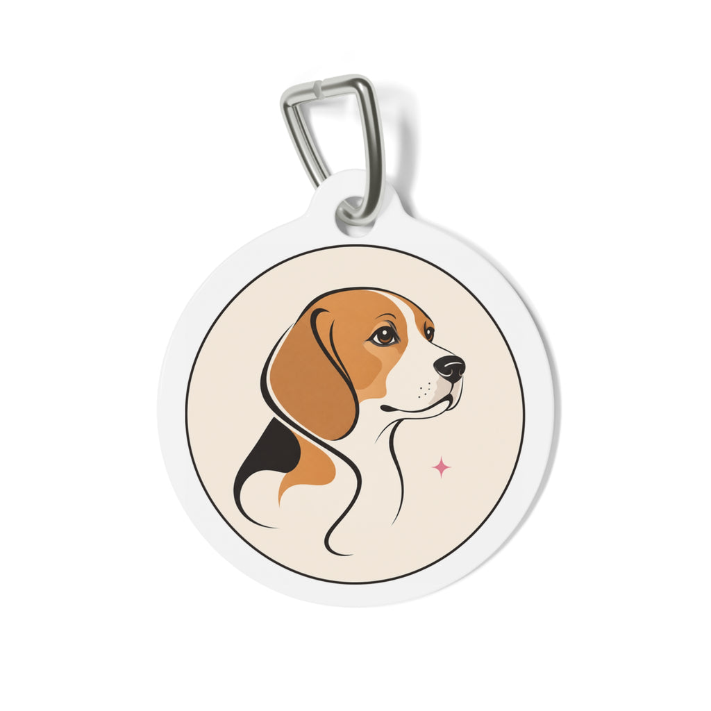 比格犬优雅线条肖像定制狗牌