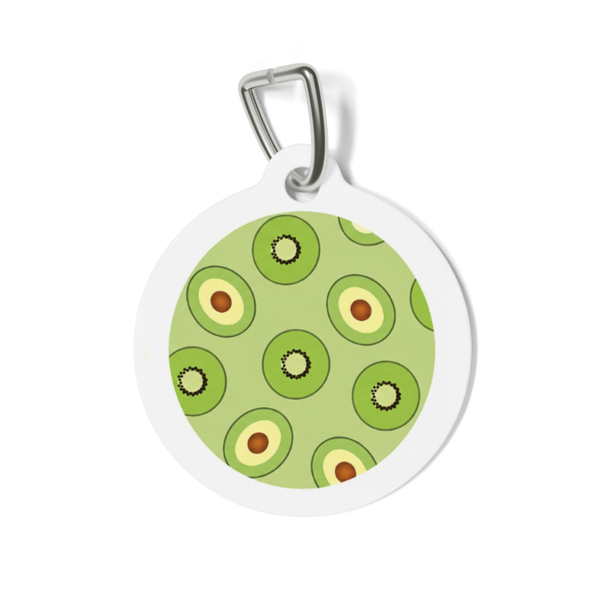 Kiwi Avocado Cheerful Fruit Pattern Personalized Dog ID Tag