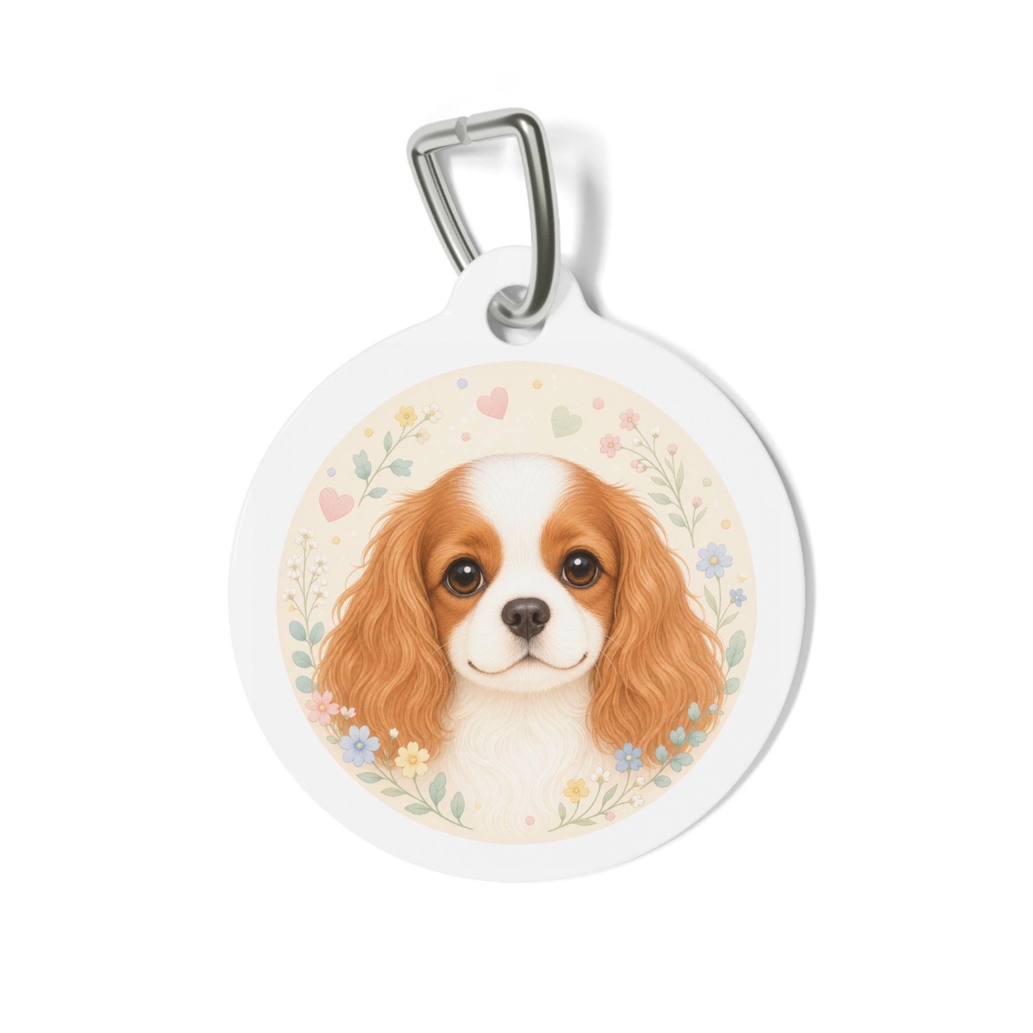 Cavalier King Charles Spaniel Bright Playful Portrait Personalized Dog ID Tag