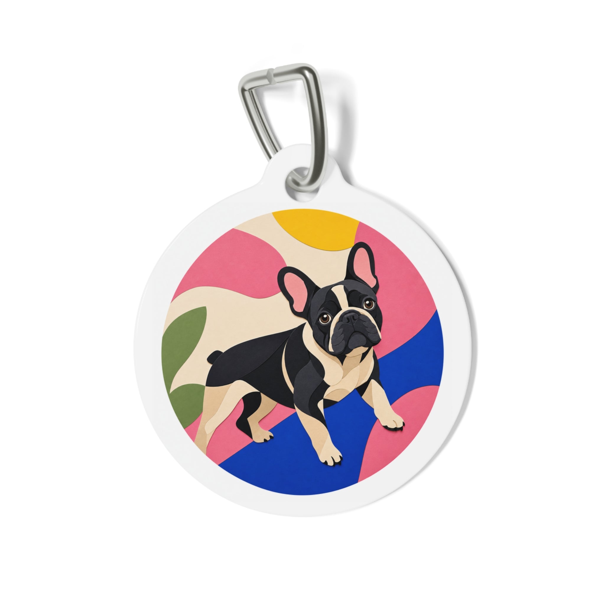 French Bulldog Playful Vibrant Color Personalized Dog ID Tag