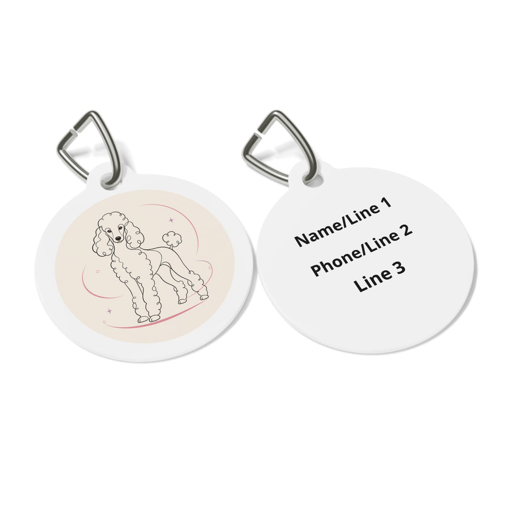 Poodle Elegant Line Personalized Dog ID Tag