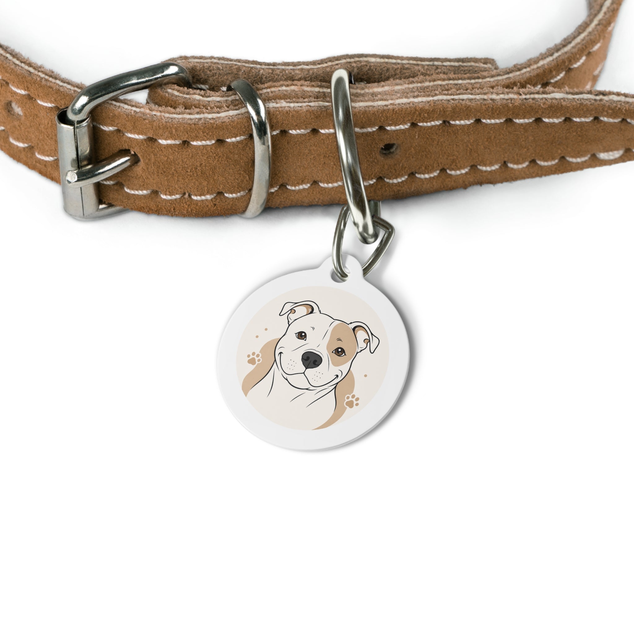 Staffordshire Bull Terrier Storybook Illustration Personalized Dog ID Tag