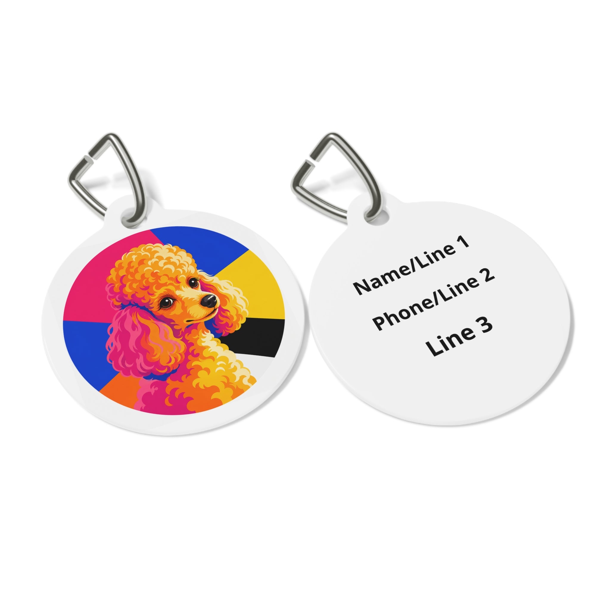 Toy Poodle Neon Pop Show Poodle Personalized Dog ID Tag