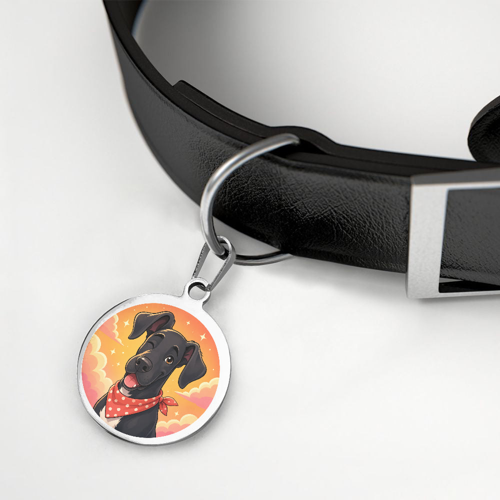 Great Dane Sunset Bandana Portrait personalized dog ID tag product detail