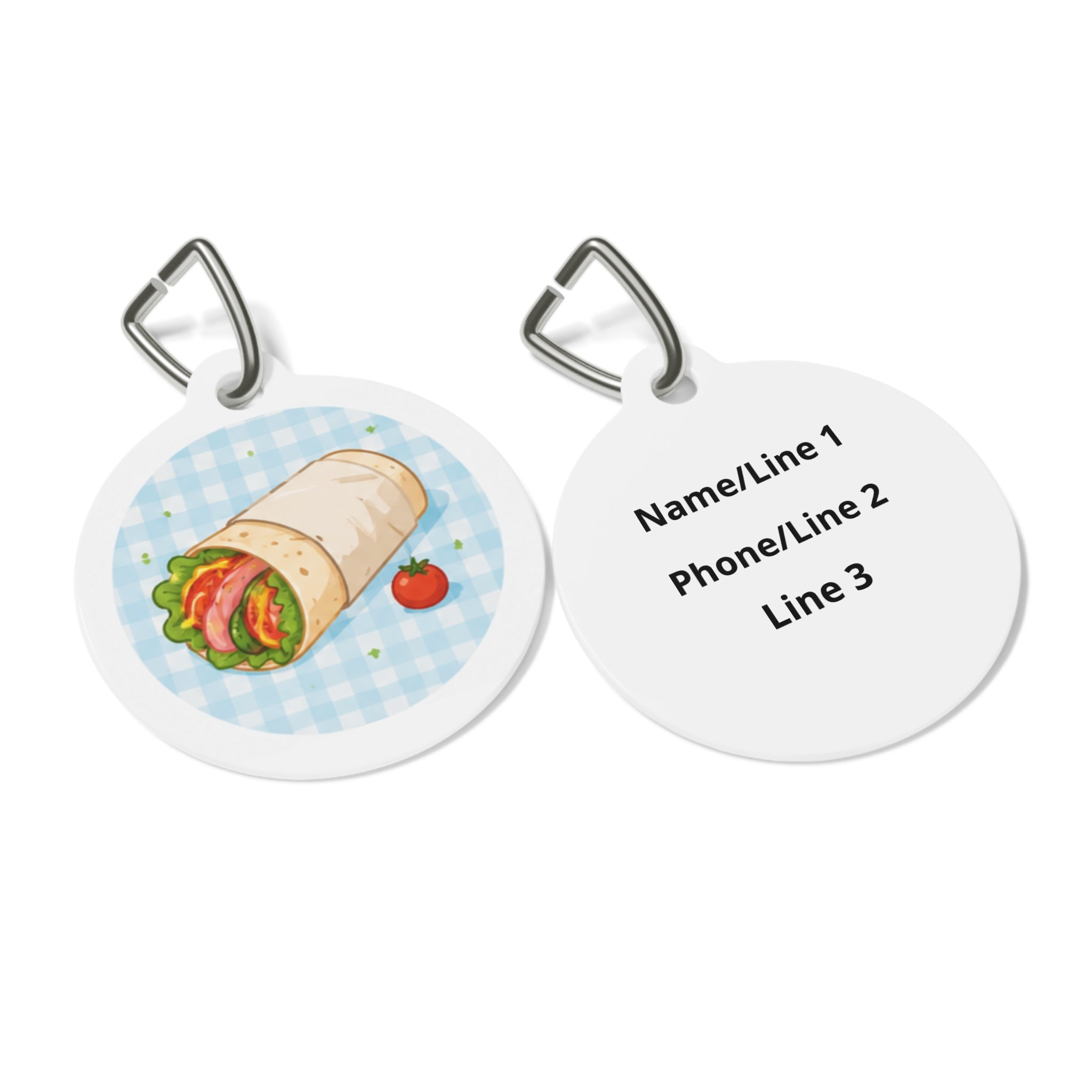 Fresh Garden Wrap Whimsical Foodie Art Personalized Dog ID Tag