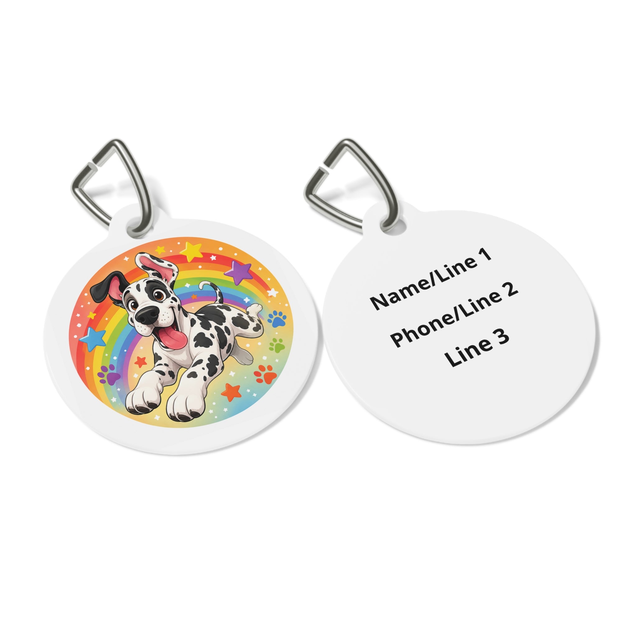 Great Dane Cheerful Watercolor Charm Personalized Dog ID Tag