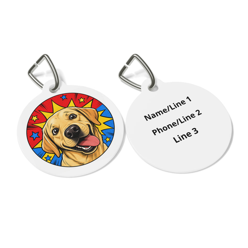 Chapa de identificación personalizada para perro: Labrador Retriever Superperro