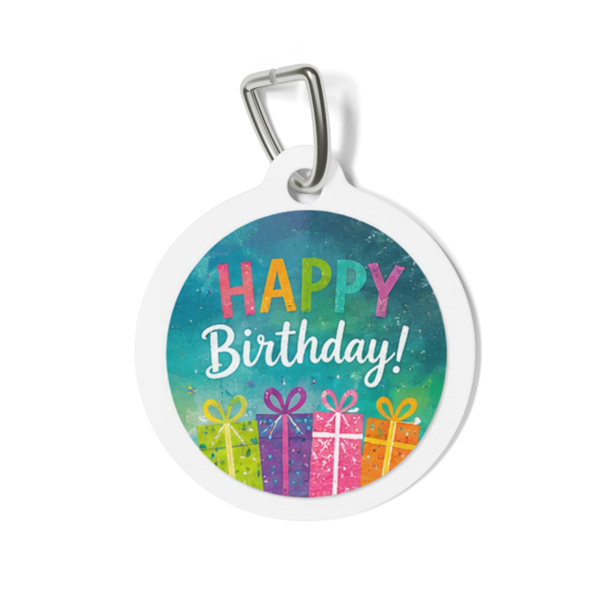 Colorful Gift Parade Personalized Dog ID Tag
