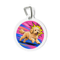 Chapa Identificativa Personalizada para Perro Goldendoodle enérgico de Arte Pop