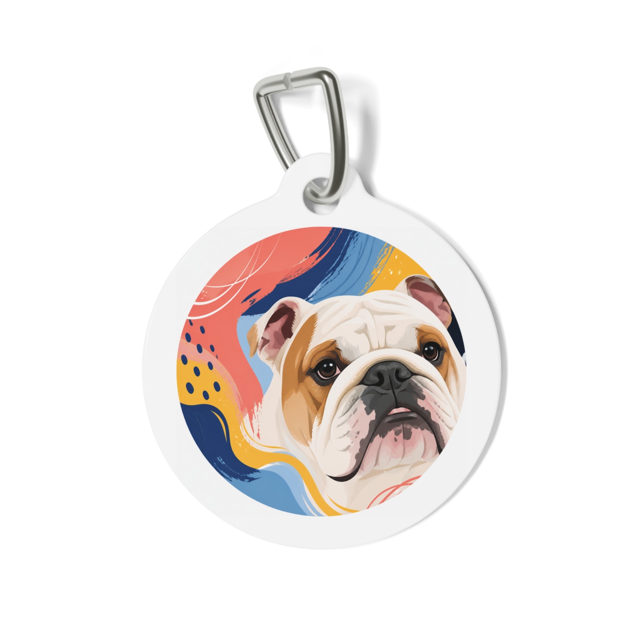 Bulldog Bold Brushstroke Personalized Dog ID Tag