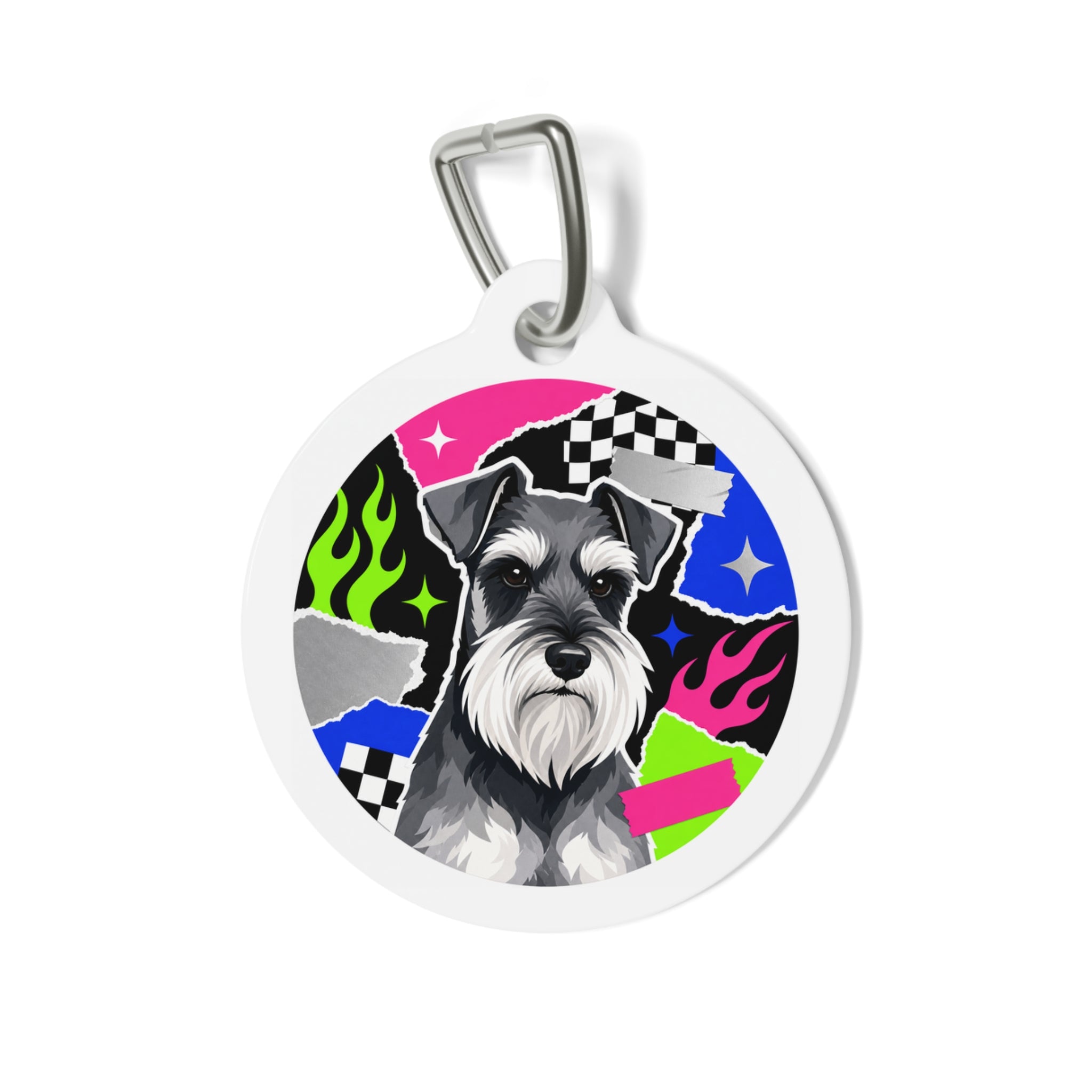 Miniature Schnauzer Pop Art Personalized Dog ID Tag