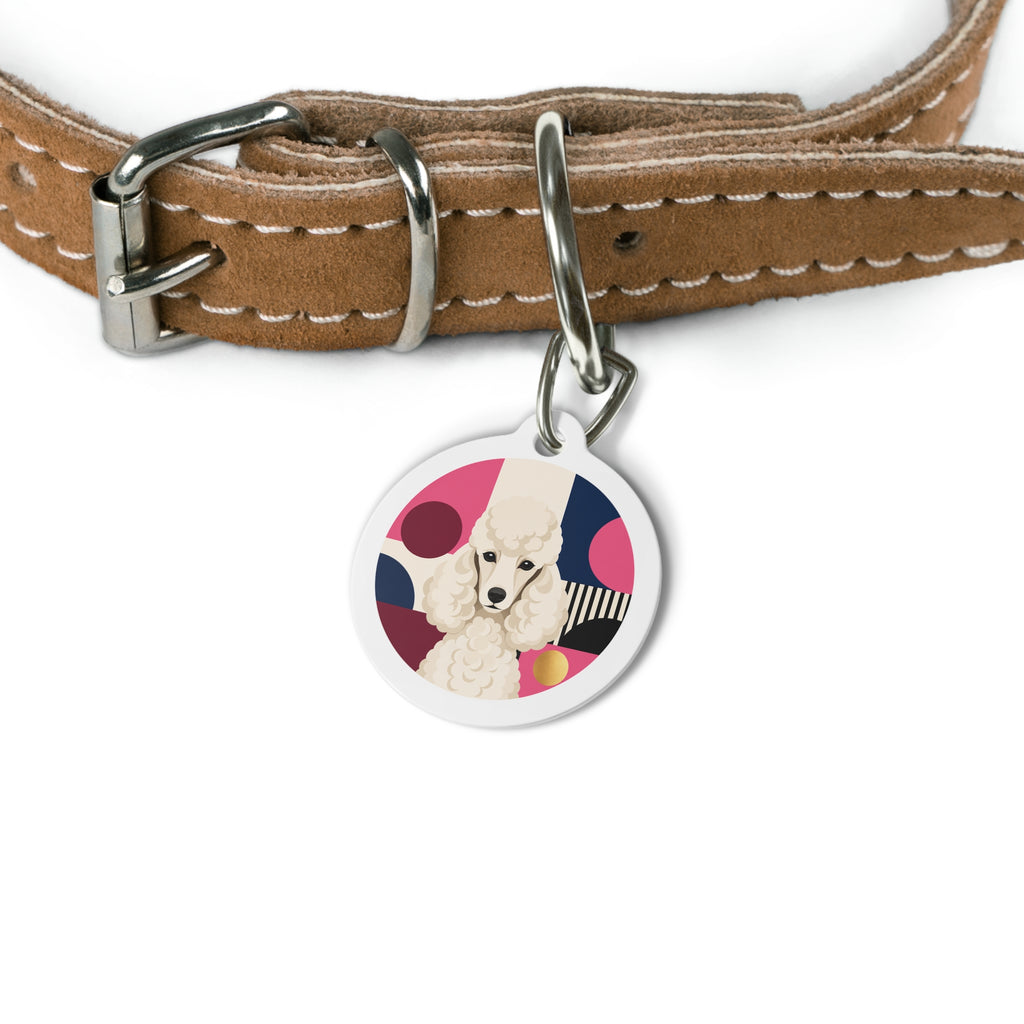 Poodle Modern Bauhaus Personalized Dog ID Tag
