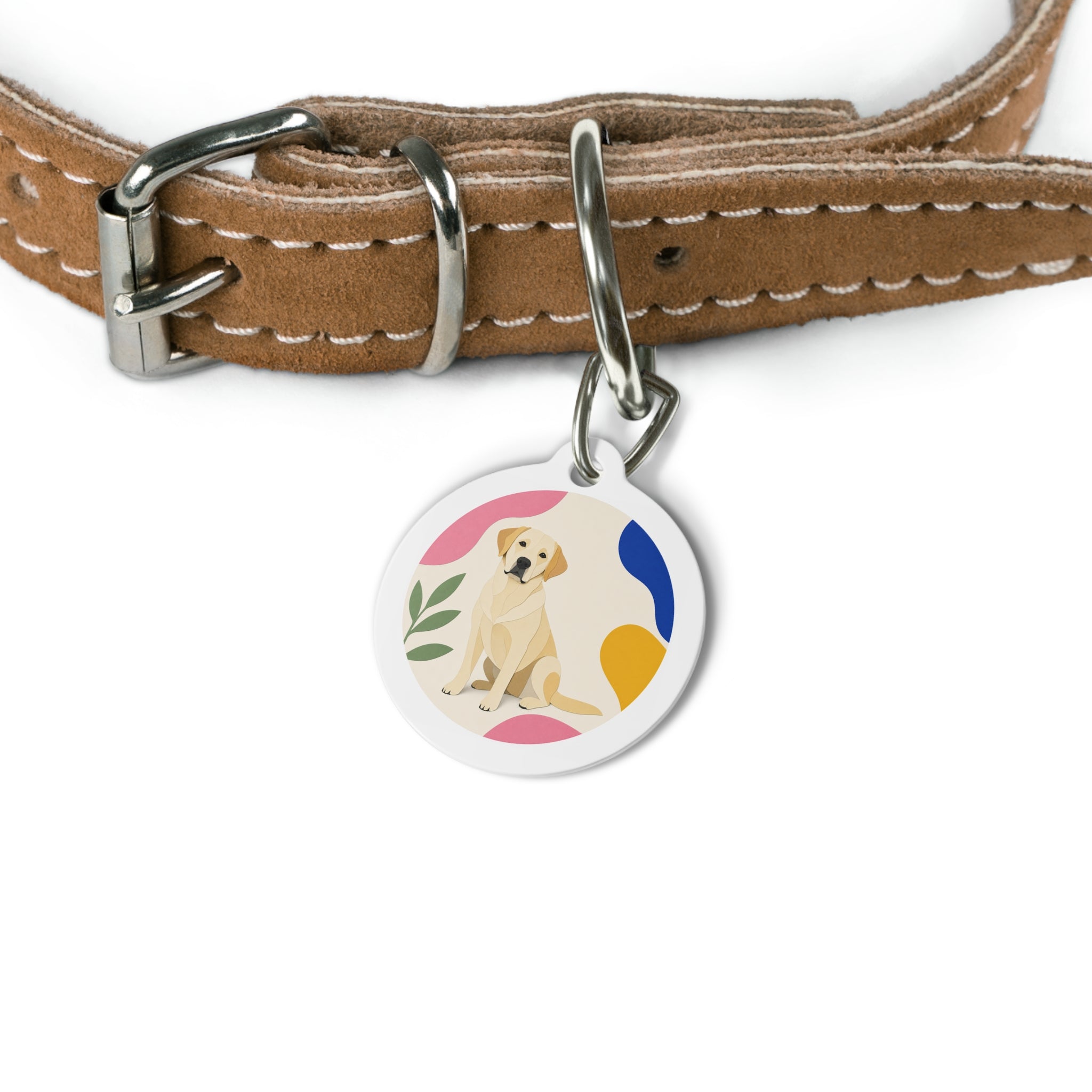 Labrador Retriever Soft Shapes Puppy Personalized Dog ID Tag